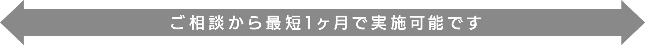 ご相談から最短1ヶ月で実施可能です